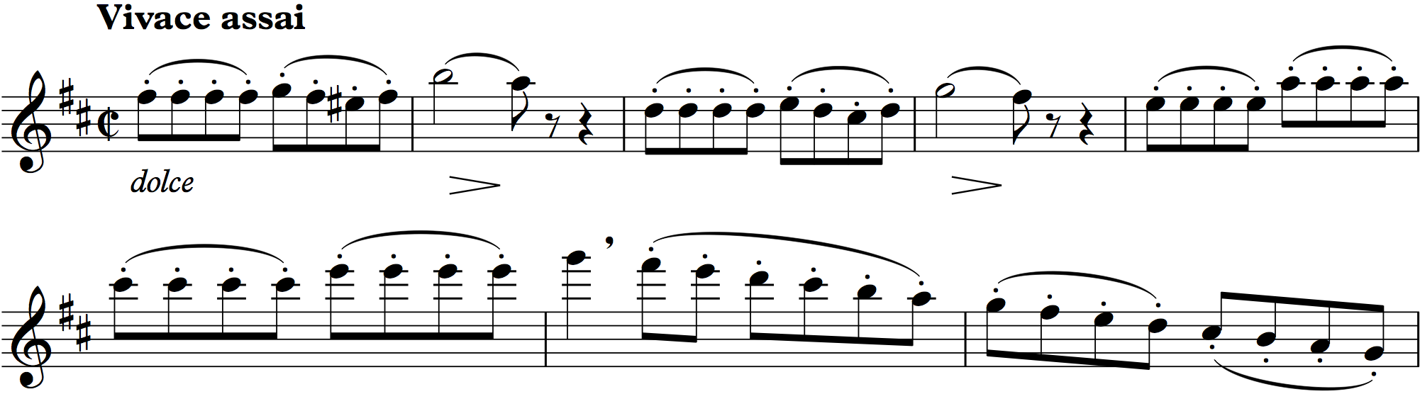 Portato Drouet Flute Etude 16 School of Composition
