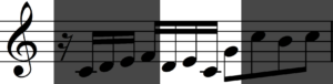 Original motif 'b' in Bach's Invention no. 1