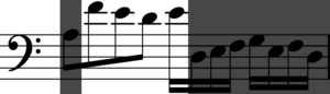 Motif c in retrograde from Bach's Invention no. 1